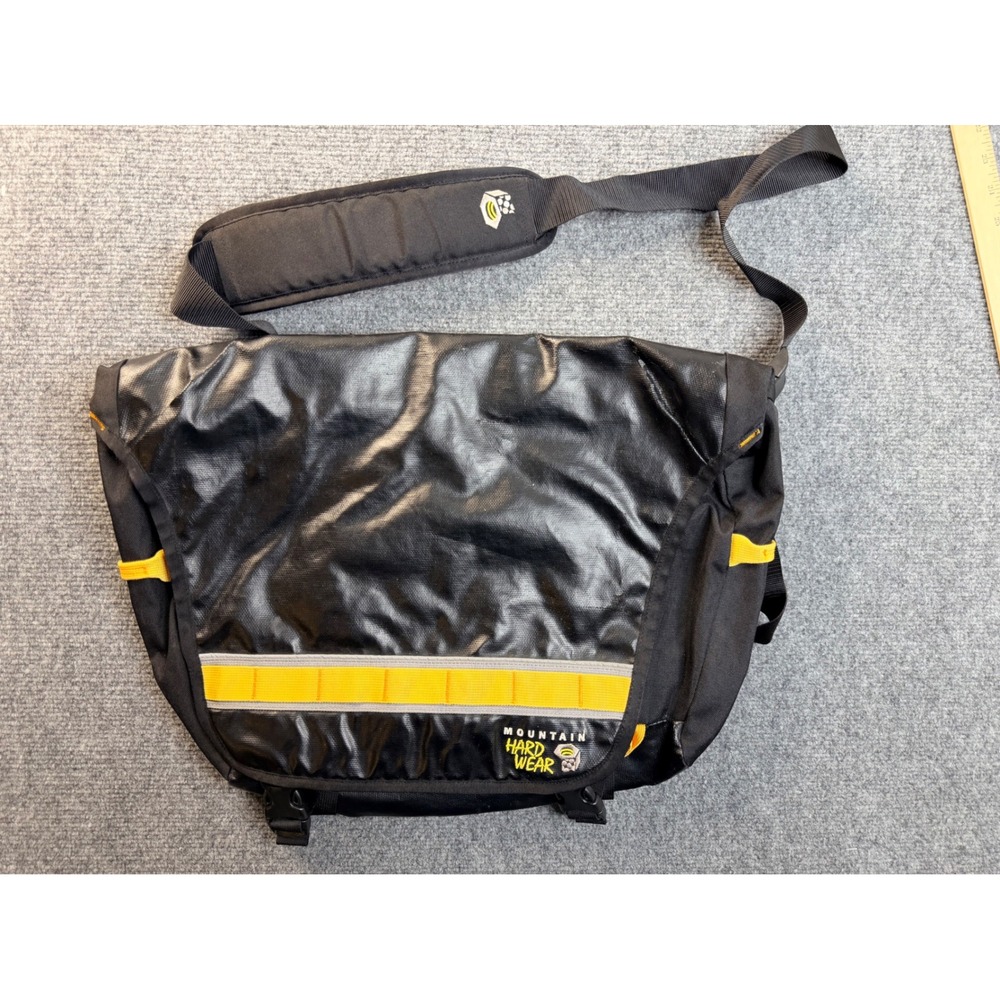 Mountain Hardwear Messenger Bag Black Yellow Tactical Laptop Workwear Hiking Y2K